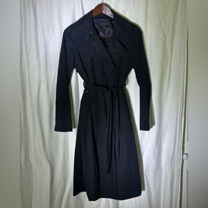 Banana Republic Black Long Sleeve Trench Jacket with Waist Tie